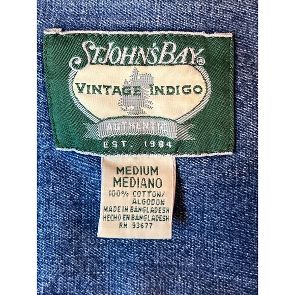 St. Johns Bay Vintage Indigo Denim Vest Jacket Size M - Picture 11 of 11